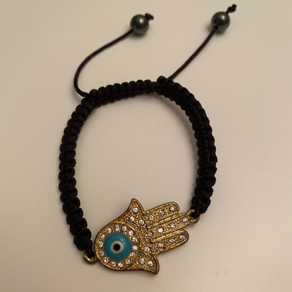 Hamsa evil eye adjustable bracelet